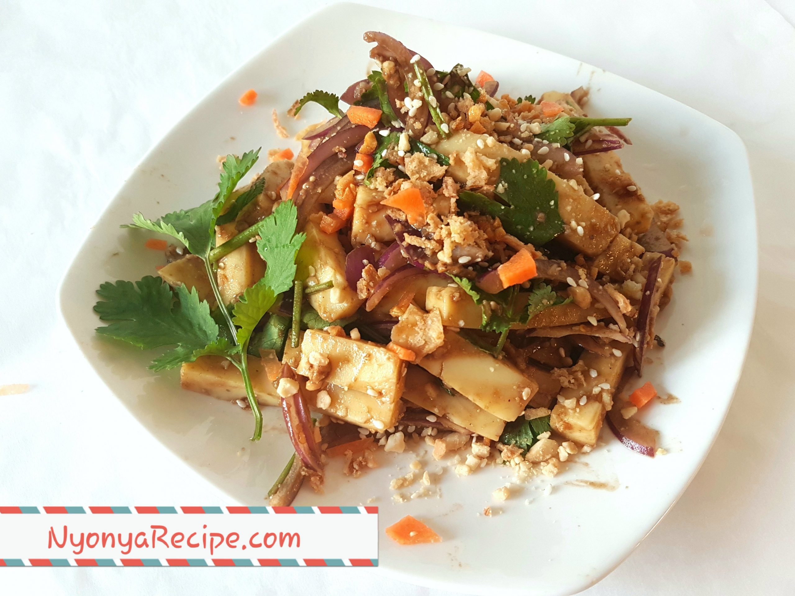 Shan tofu, salad,