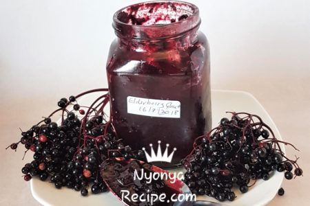 Elderberry Chutney ready to be eaten, on a spoon..