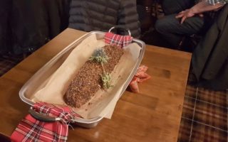 The haggis laid on the table.