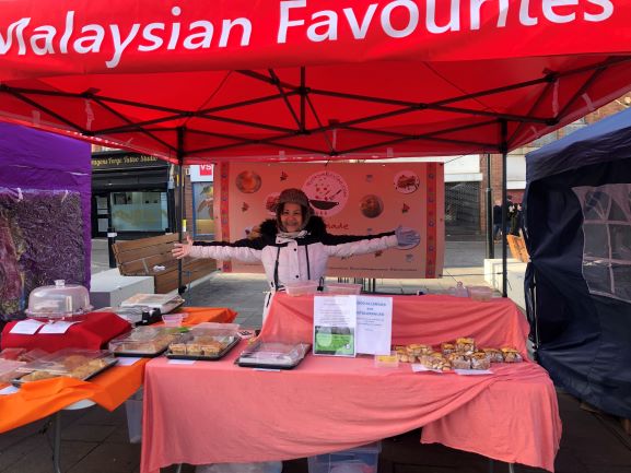 Loretta at Nyonya Recipe Gazebo in Leicester City.