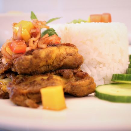 Grilled Turmeric Chicken with Tomato & Mango Lam Chut