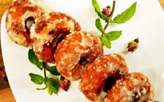 Sweet potato donuts served in a plate
