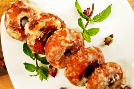 Sweet potato donuts served in a plate